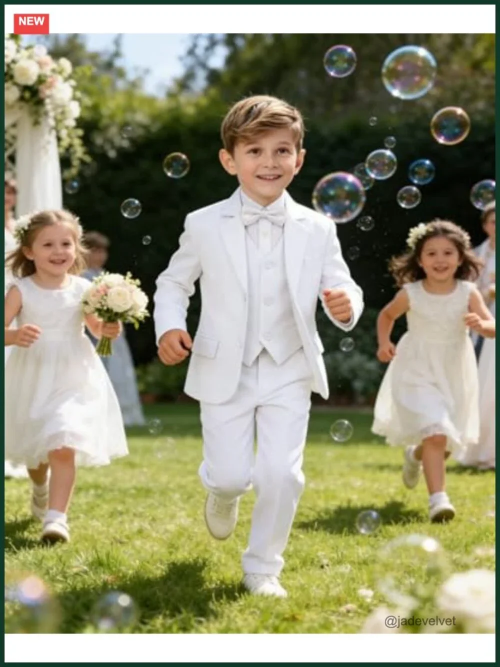 5-Piece Boys Formal Suit Tuxedo Wedding Ring Bearer Outfit
